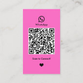 WhatsApp Nagelsalon Roze | QR-code voor sociale me Visitekaartje (Achterkant)