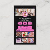 WhatsApp Nagelsalon Roze | QR-code voor sociale me Visitekaartje (Voorkant)