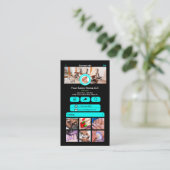 WhatsApp Nagelsalon Turquoise Social Media QR Code Visitekaartje (Staand voorkant)