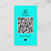 WhatsApp Nagelsalon Turquoise Social Media QR Code Visitekaartje (Achterkant)