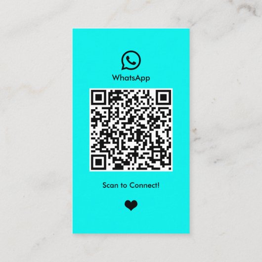WhatsApp Nagelsalon Turquoise Social Media QR Code Visitekaartje (Achterkant)