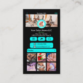 WhatsApp Nagelsalon Turquoise Social Media QR Code Visitekaartje (Voorkant)