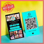 WhatsApp Nagelsalon Turquoise Social Media QR Code Visitekaartje