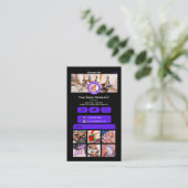 WhatsApp Nagelsalon Violet Social Media QR Code Visitekaartje (Staand voorkant)