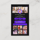 WhatsApp Nagelsalon Violet Social Media QR Code Visitekaartje (Voorkant)