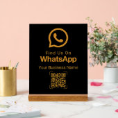 WhatsApp QR Code Business Contact Black Gold Acryl Bord (Huwelijk)