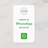 WhatsApp QR Code Eenvoudige Minimalistische Logo Visitekaartje (Voorkant)
