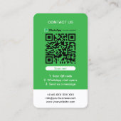 WhatsApp QR Code Eenvoudige Minimalistische Logo Visitekaartje (Achterkant)