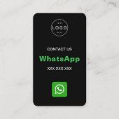 WhatsApp QR Code Eenvoudige Minimalistische Logo Visitekaartje (Voorkant)