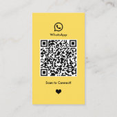 WhatsApp QR-code | Gele moderne nagelstudio Visitekaartje (Achterkant)