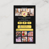 WhatsApp QR-code | Gele moderne nagelstudio Visitekaartje (Voorkant)