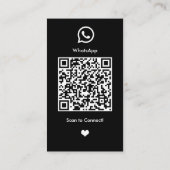 WhatsApp Zwart Nagelsalon Social Media QR Visitekaartje (Achterkant)