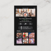 WhatsApp Zwart Nagelsalon Social Media QR Visitekaartje (Voorkant)