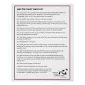 WHC-Poster voor de controlelijst voor vluchten Perfect Poster (Voorkant)