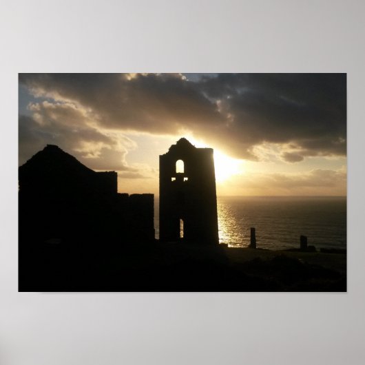 Wheal Coates Mine Cornwall England Sunset Poster (Voorkant)