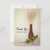 Wheat and Hops Brewery Wedding Dank je Kaart (Voorkant)