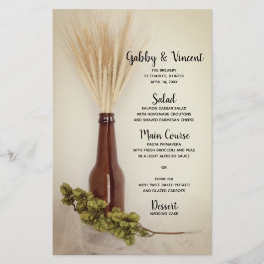 Wheat and Hops Brewery Wedding Menu (Voorkant)
