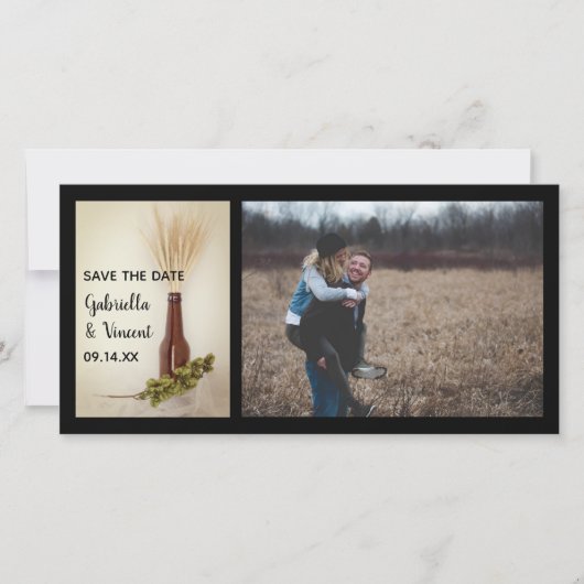 Wheat and Hops Brewery Wedding Save the Date (Voorkant)