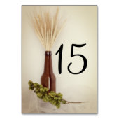 Wheat and Hops Brewery Wedding Table Number Kaart (Achterkant)