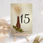 Wheat and Hops Brewery Wedding Table Number Kaart
