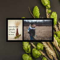 Wheat and Hops Brouwerij Trouwkaart Uitnodiging vo