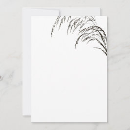 Wheat Black and White Wedding Invitation Kaart