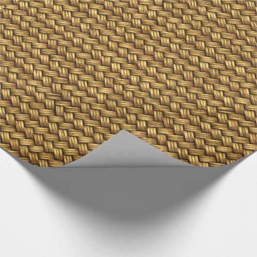 Wheat Color Basket Weave Pattern Texture Cadeaupapier (Hoek)