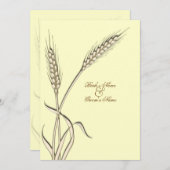Wheat country bruiloft yellow beige kaart (Voorkant / Achterkant)