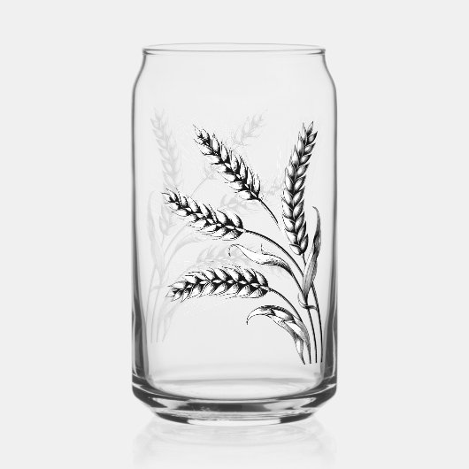 Wheat Ears Etched Wedding Glasses Blikvorm Glas (Voorkant)