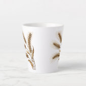 Wheat Ears Latte Mug – Rustic Farmhouse Coffee Cup Latte Mok (Voorkant)