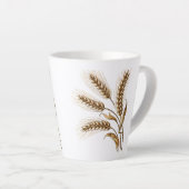 Wheat Ears Latte Mug – Rustic Farmhouse Coffee Cup Mok (Rechterhoek)