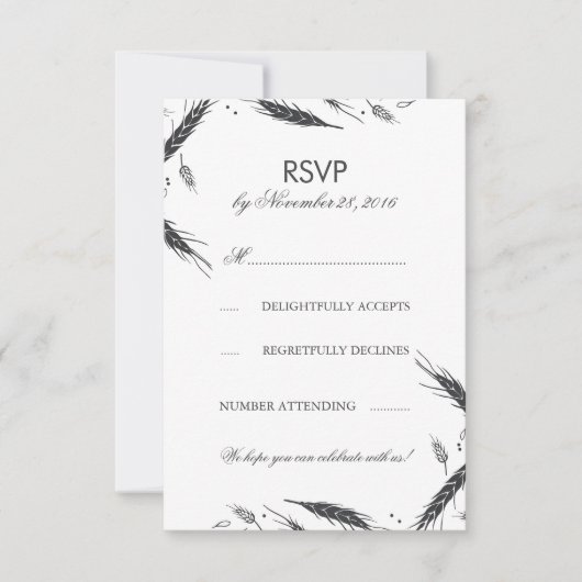 Wheat Fall Wedding RSVP (Voorkant)