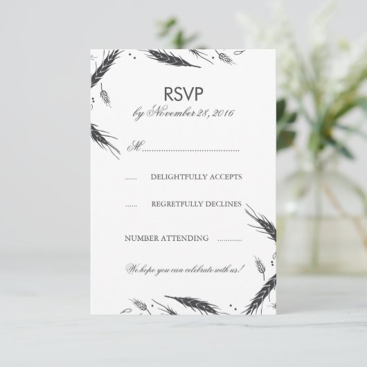 Wheat Fall Wedding RSVP (Staand voorkant)