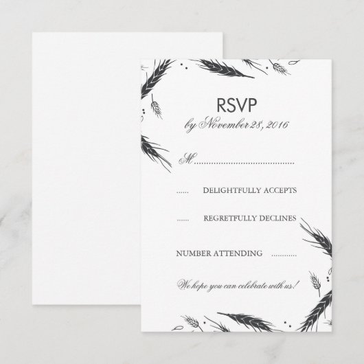 Wheat Fall Wedding RSVP (Voorkant / Achterkant)