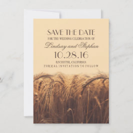 Wheat Fall Wedding Save the Date Invitations