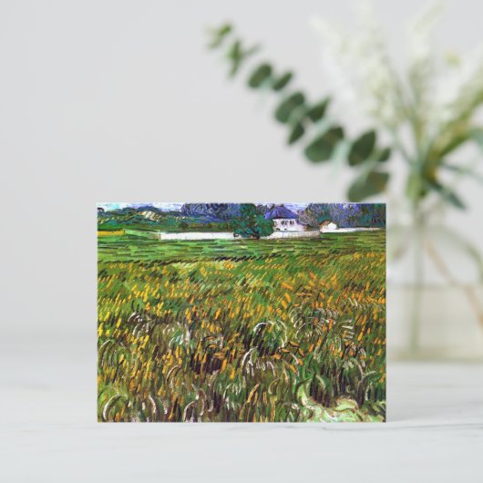 Wheat Field Auvers, White House Van Gogh Fine Art Briefkaart (Staand voorkant)