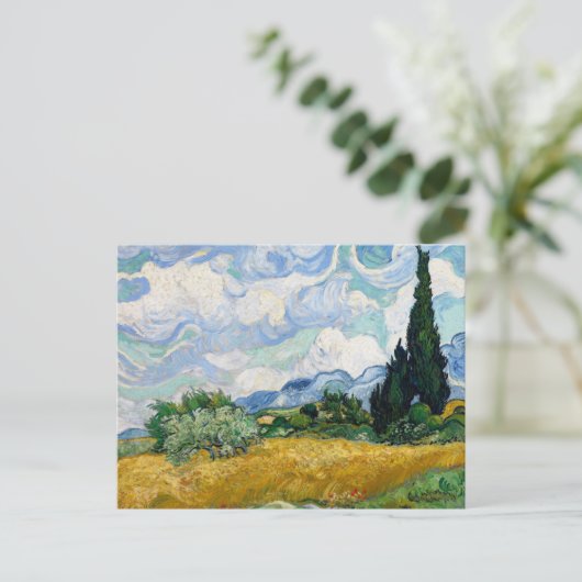 Wheat Field Cypresses Vincent van Gogh Briefkaart (Staand voorkant)