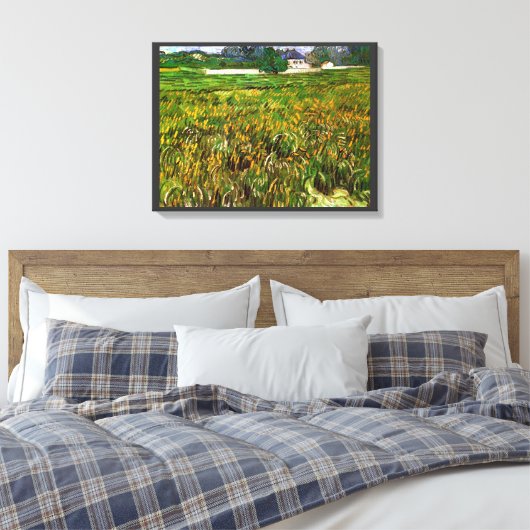 Wheat Field in Auvers door Vincent van Gogh Canvas Afdruk (Insitu (Slaapkamer))