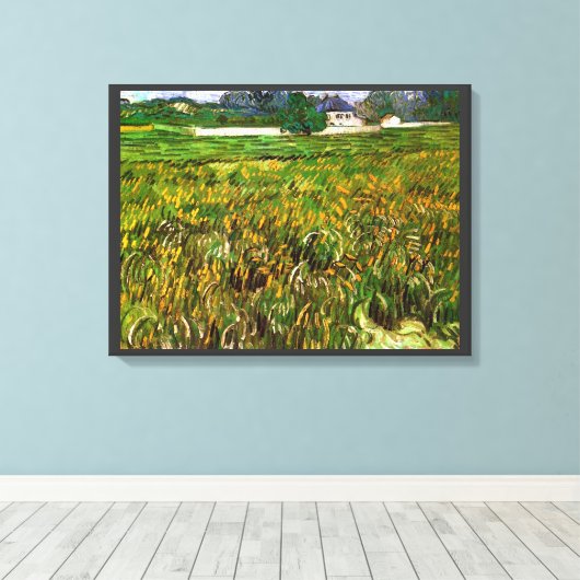 Wheat Field in Auvers door Vincent van Gogh Canvas Afdruk (Insitu (Houten vloer))