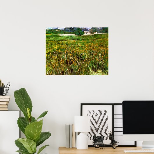 Wheat Field in Auvers door Vincent van Gogh Poster (Thuiskantoor)