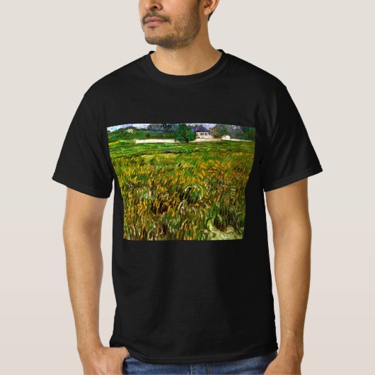 Wheat Field in Auvers door Vincent van Gogh T-shirt (Voorkant)