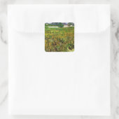 Wheat Field in Auvers door Vincent van Gogh Vierkante Sticker (Tas)