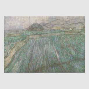 Wheat Field in Rain door Vincent Van Gogh Tissuepapier