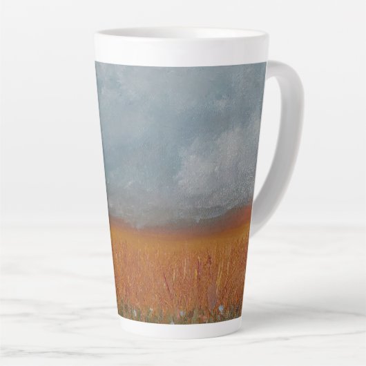 Wheat Field Landscape Latte Cup Latte Mok (Rechterhoek)