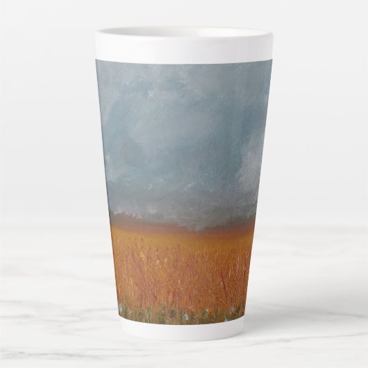 Wheat Field Landscape Latte Cup Latte Mok (Voorkant)