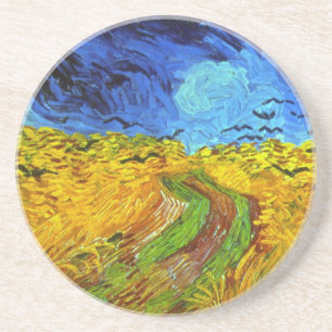 Wheat field met Crows Van Gogh Fine Art Zandsteen Onderzetter