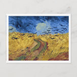 Wheat Field met Crows Vincent van Gogh Briefkaart<br><div class="desc">Briefkaart Een kunstschilderij,  Tarweveld met kraaien (1890),  van Vincent van Gogh (1853-1890). Hij beschreef zijn laatste schilderij,  maar historici verschillen hierover. Een pad door een veld met zwarte kraaien tegen een blauwe hemel.</div>