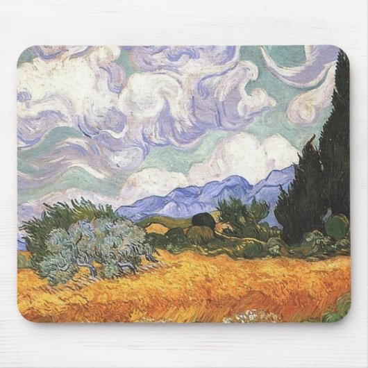 Wheat Field met Cypress van Van Gogh. Muismat (Voorkant)