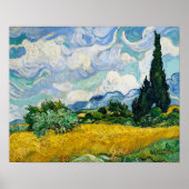 Wheat Field met Cypresses (1889) door Vincent Poster (Voorkant)