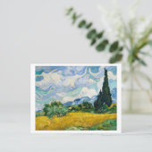 "WHEAT FIELD MET CYPRESSES" 1889 VAN GOGH BRIEFKAART (Staand voorkant)